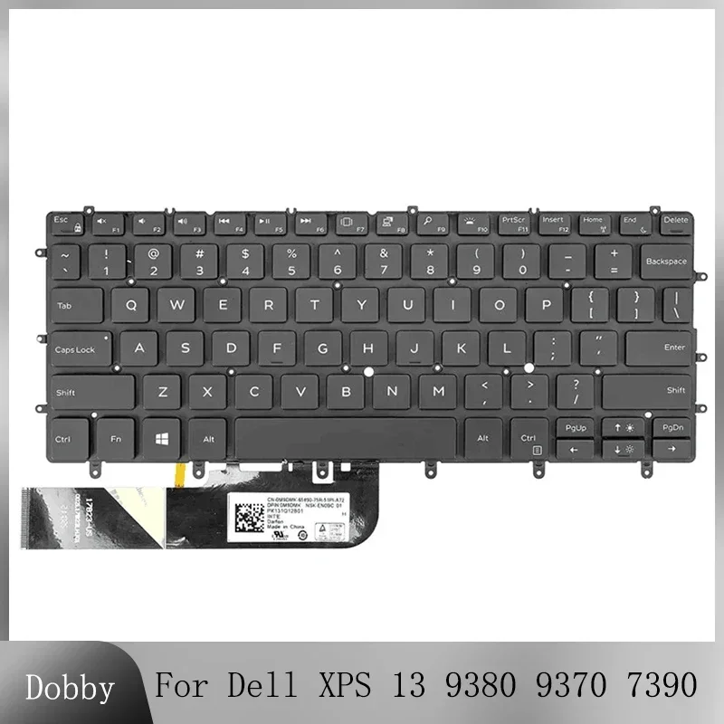 

NEW Original Laptop US Backlight Keyboard for Dell XPS 13 9380 9370 7390 Notebook Keyboard Replacement Accessories Backlit