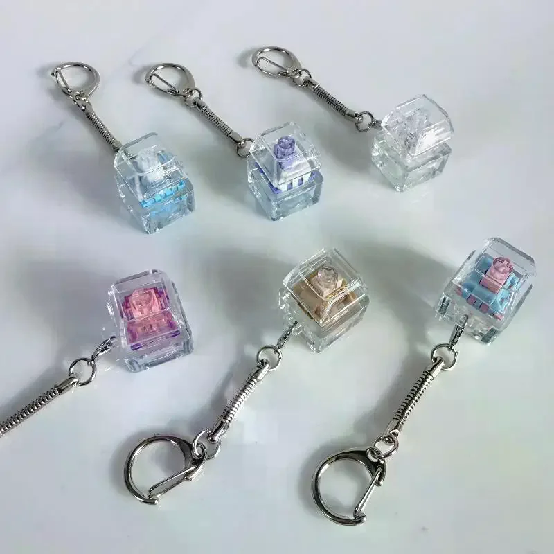 1/2/3/4/9 Key Keyboard  Toys Crystal Keycap Keychain Stress Relief Fingertip Gadget Decompression Toys Clicker  Toy