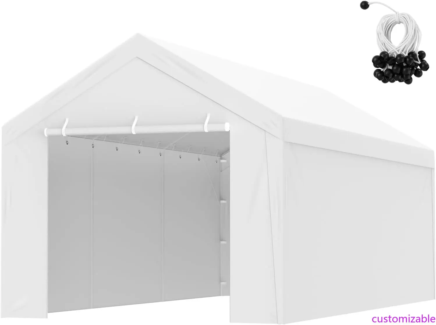 

10x20 ft VEVOR Carport Replacement Canopy and Sidewall Cover, Heavy-Duty Waterproof and UV-Protected Garage Tent Shelter Tarp