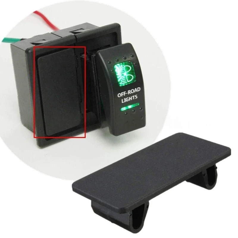 6Pcs Black ABS Rectangular Rocker Switches Panel Blank in Hole Plug Cover Bracket Filler for Standard Switches