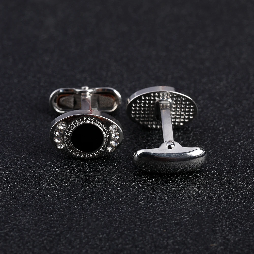 Funny Crystal Galaxy Mens Cufflinks Unique Whale Back Closure Oval Sleeve Button