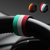 Italy Super Suede Universal Car Steering Wheel Booster Personality Center Line Marking Flannel Interior Decoration Accessories