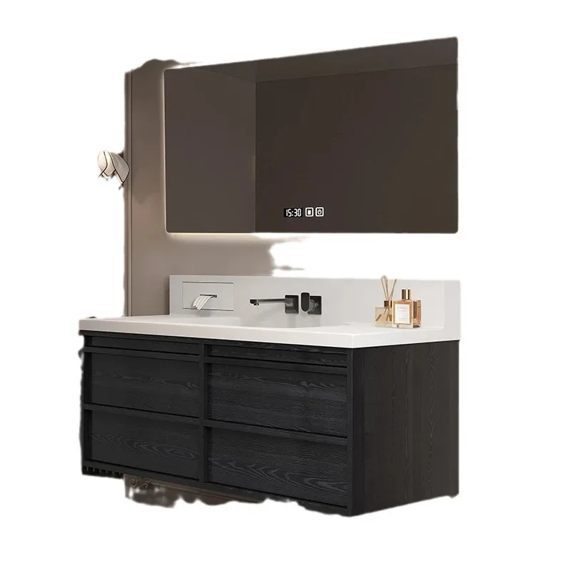 High back pure acrylic split bathroom cabinet, hot bending integrated basin, hand wash basin combination