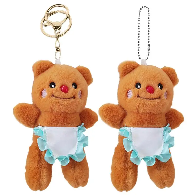 Cute Bear Keychain Mini Bear Plush Keychain Toy Keyring Pendant Stuffed Animals Charm Accessory for Backpack Purse Handbag