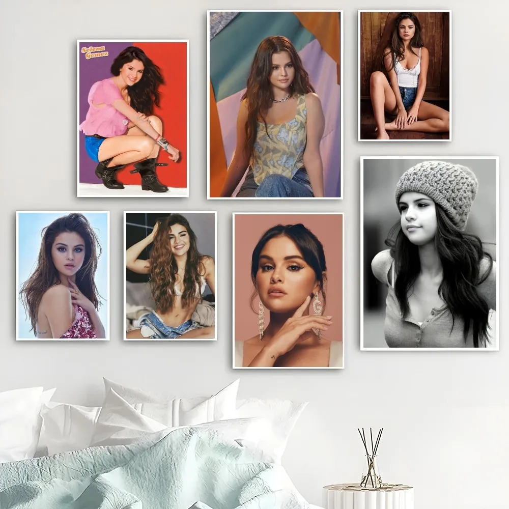 1pc Singer S-Selena G-Gomez Poster Sticker Bedroom Study Wall Art Hanging Painting Decoration High Quality Printed Matter