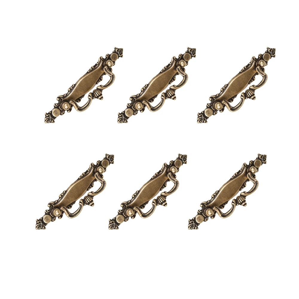 6 Un. TIRADOR Asa bronce envejecido Cajón Mueble clásico 131x33MM