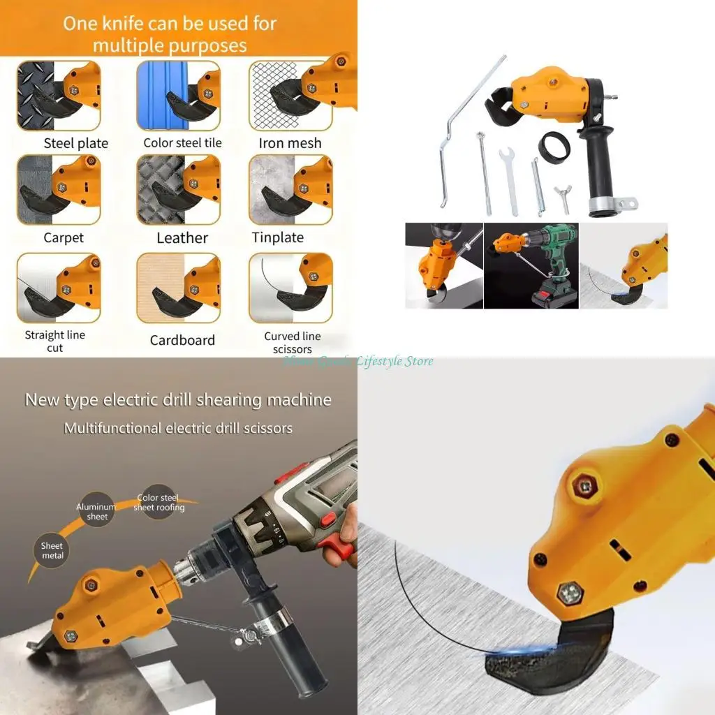 

E74E Electric Drill Into Sheet Metal Shears Electric Drill Plate Cutter Metal Sheet Cutting Tool Industrial Drill To Shear