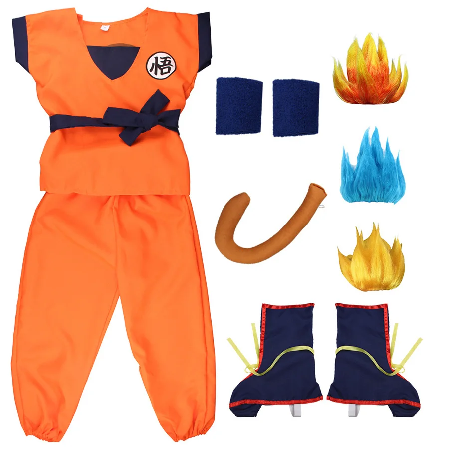 Disfraz de Halloween para Adultos, Conjunto de Sun Wukong, Festival de los Fantasmas, Cosplay de Anime, Incluye Cola, Accesorios para Muñecas, Peluca
