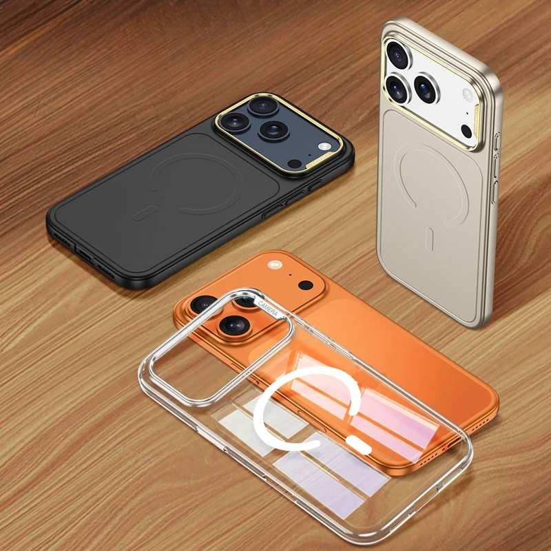 حافظة لهاتف آيفون 17 برو ماكس لهاتف Magsafe حافظة هاتف بلاستيكية مغناطيسية لهاتف آيفون اير 17 برو 17 برو ماكس غطاء حماية مطلي بالكهرباء