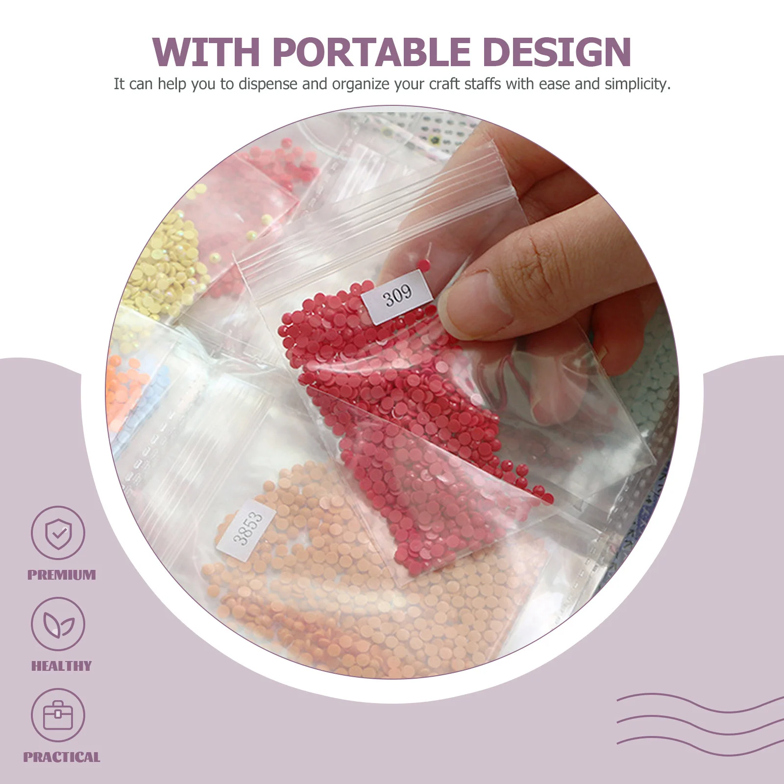 

1 set Rhinestone Organizer Book Portable Diy Diamond Dotting Storage Beads Craft Supply Rhinestone Collection Album Handicraft