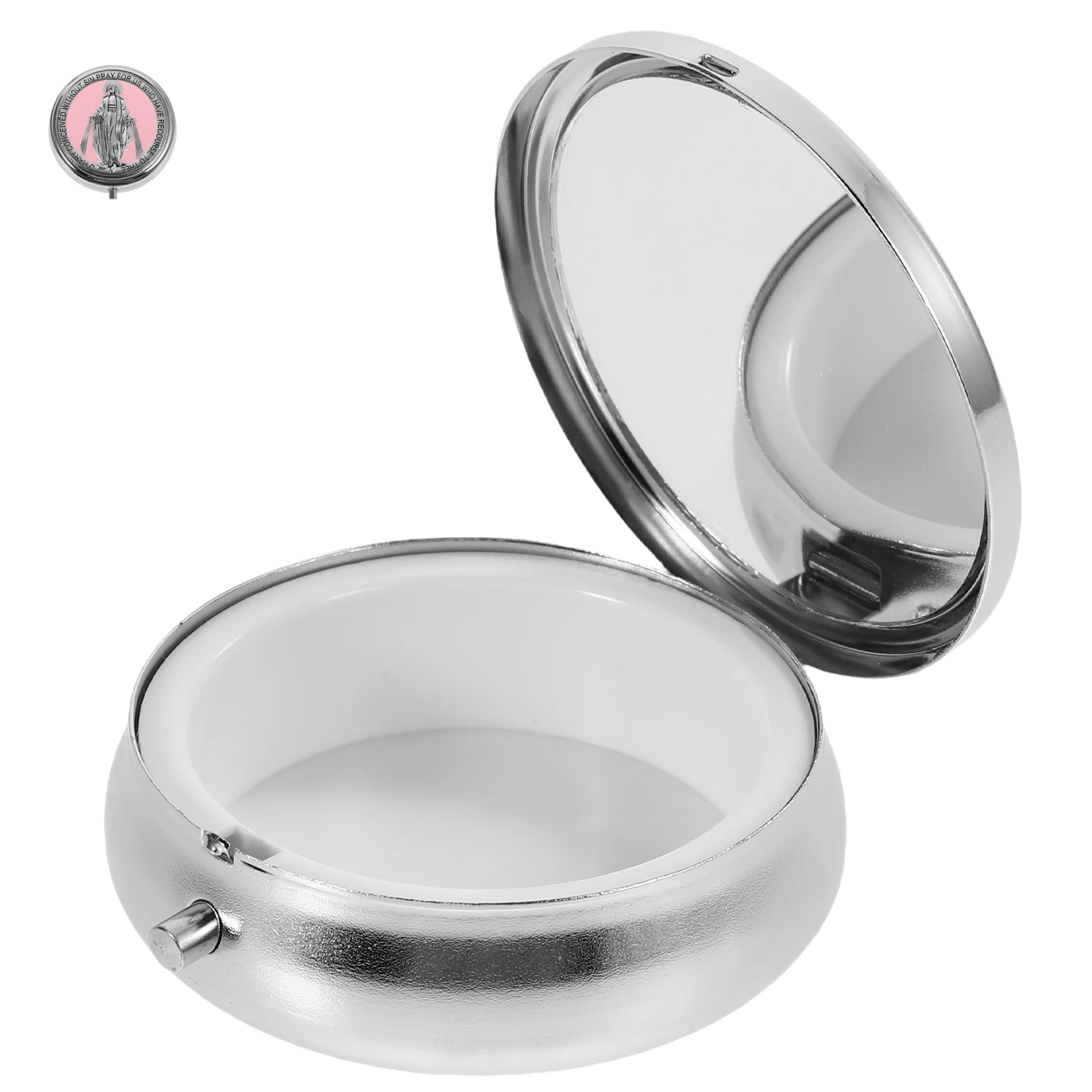 

Jewelry Box Small Metal Chest Catholics Storage Rosary Holder Ring Case First Communion Religious Boxes