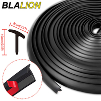 BLALION 2/5/10M Car Rubber Sealing Strip Slanted T-shape Auto Seal Weatherstrip Edge Trim Car Bumper Fender Flare Arch Sealants