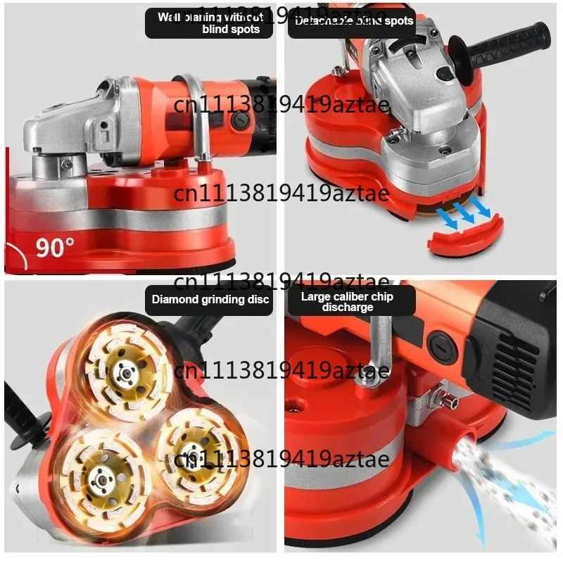 3000W Floor Grinder 3-Head Epoxy Floor Grinder Edge Grinder,Concrete Cement Floor Grinding Machine,Floor Wall Polishing Machine