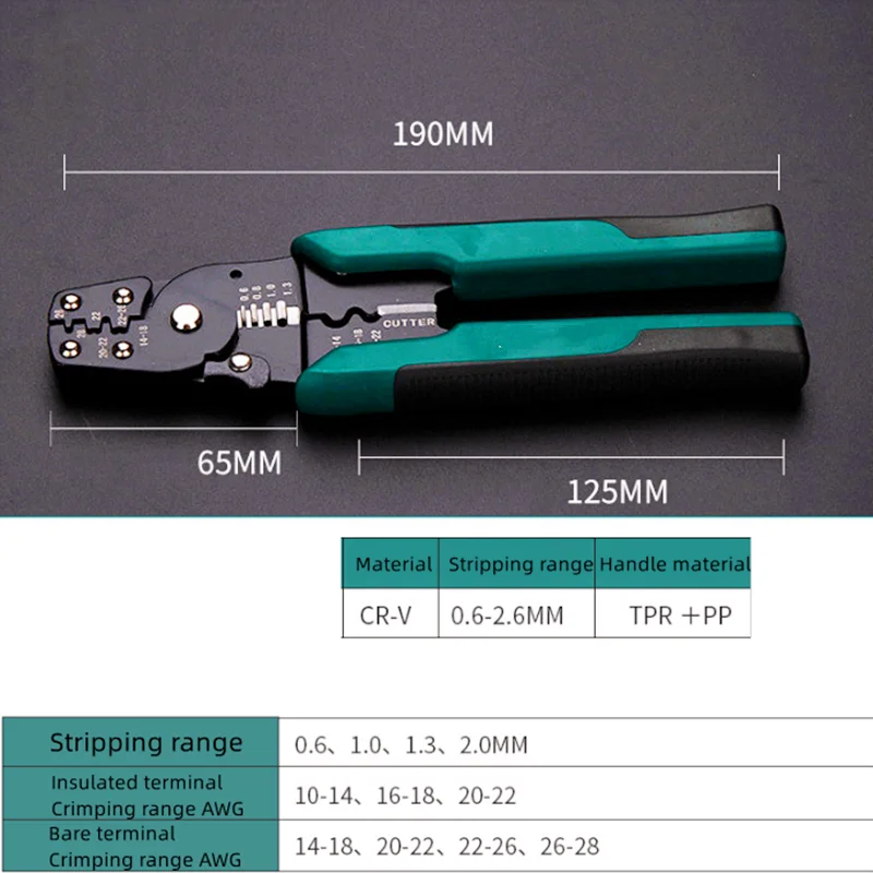 100 Pcs Box-Packed Bullet Type Insulation Crimp Terminal+4 and 1 Multifunctional Pliers,Electrical Wire Splicing Connectors