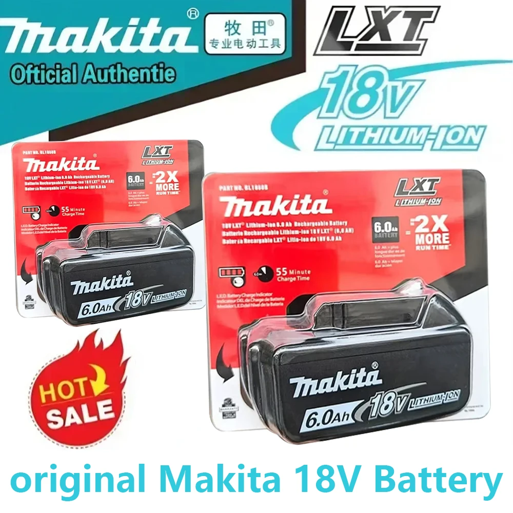 

100% Original Makita 6Ah for Makita 18V Battery BL1840 BL1830B BL1850B BL1850 BL1860 BL1815 Replacement Lithium Battery