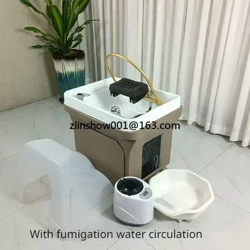 Head Treatment Fumigration Spa Machine Mobile Shampoo Basin Beauty Salon Ear Cleaning Water Circulation