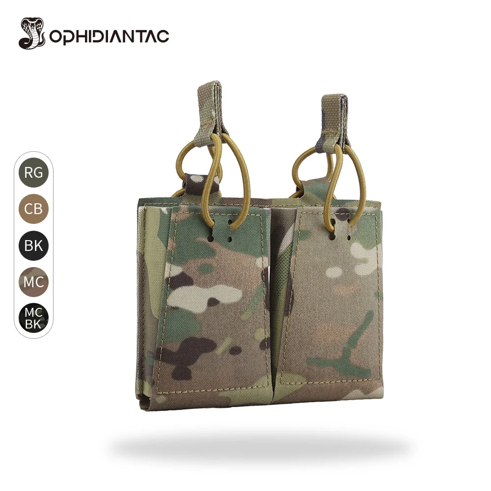 

OPHIDIANTAC Assaulter Double AR Mag Pouch Elastic Fabric and MOLLE Straps for Belt Hunting Accessories