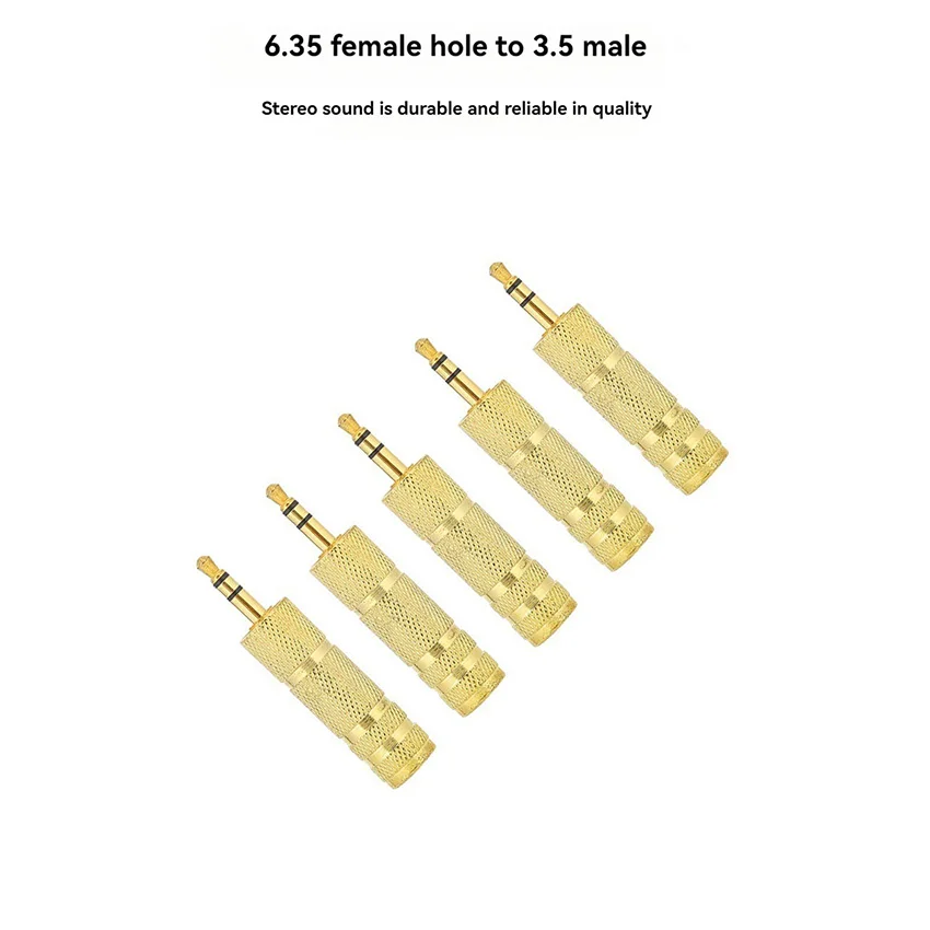 6.35 Female Hole to 3.5 Male Plug Audio Adaptor for Electronic Piano/Stereo/Microphone Parts 1 Pcs/1 Pair/5 Pcs Rotary Union