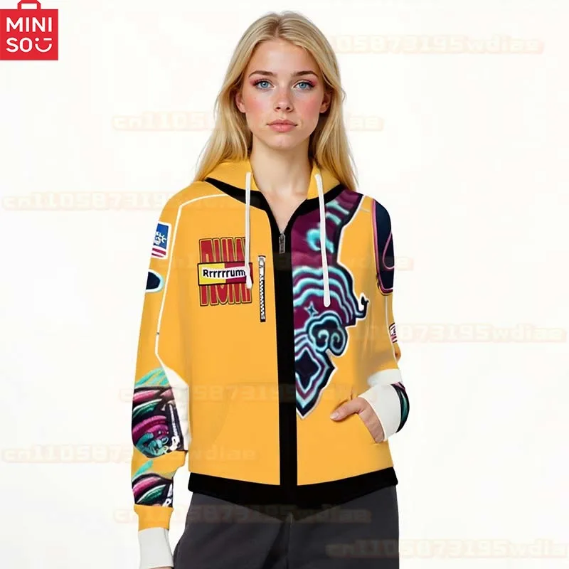 

Unisex Rumi Cosplay Costumes 3D Print Pullover Hoodies Zipper Jacket Adult Halloween Anime Rumi Outfits for Women Party Coat