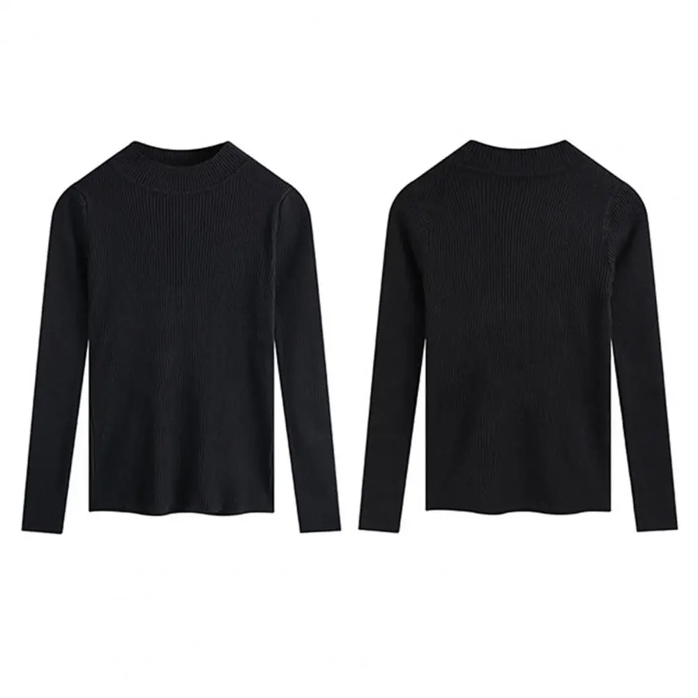 Maglione lavorato a maglia da donna maglione lavorato a maglia con collo mezzo alto accogliente per donna Pullover morbido e caldo con maniche lunghe Slim Fit autunno inverno