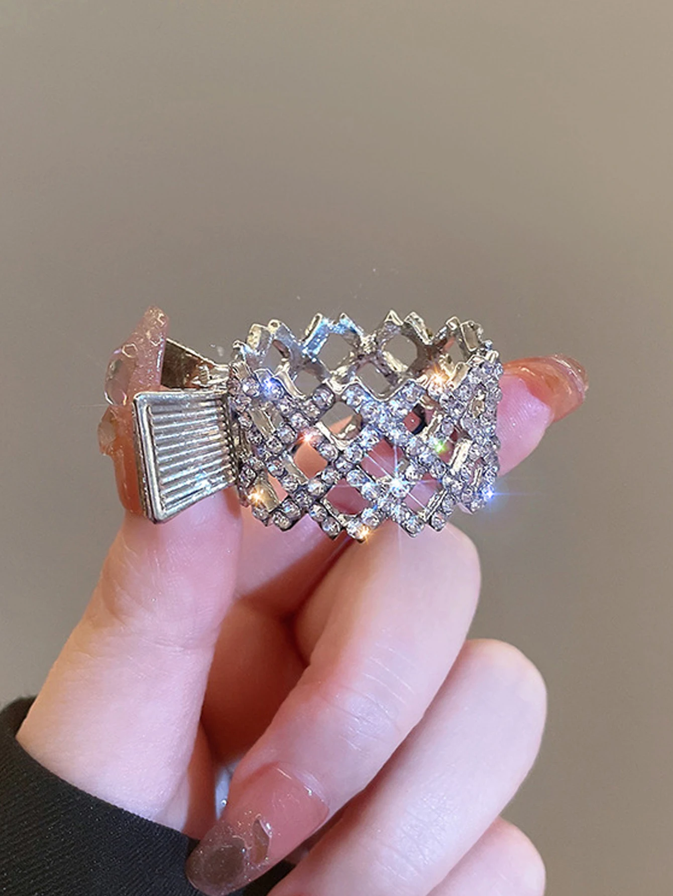 1 قطع الأزياء مرصع بالألماس عالية ذيل حصان كليب مخالب الشعر للنساء إكسسوارات الشعر #1