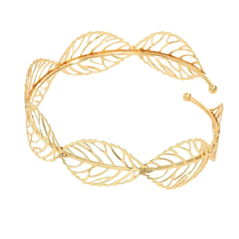 Glamorous Metal Opening Arm Bracelet Multi Style Adjustable Wide Open Bangle Gold Color Retro Arm Bracelet Hand Jewelry