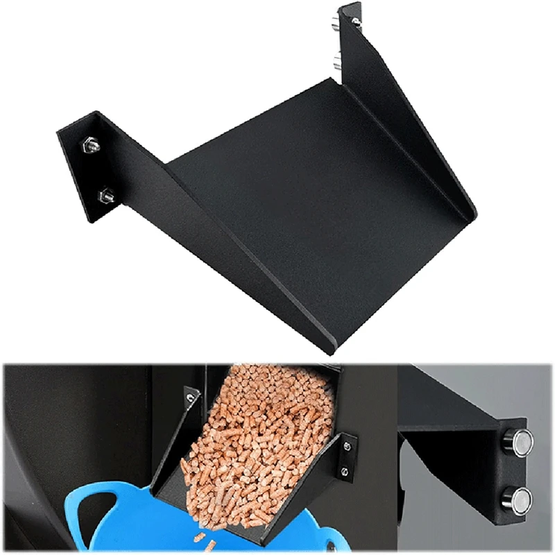 1 PCS Smoker Pellets Helper Chute For Traeger Grill Magnetic Cleanout Chute For Easily Collect Pellets For Traeger Smoker Black