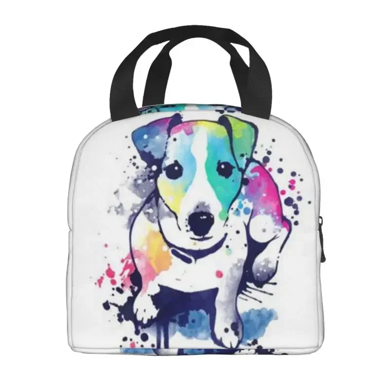 Custom Jack Russell Terrier Dog Art Lunch Bag Men Women Thermal Cooler Insulated Lunch Box for Children School