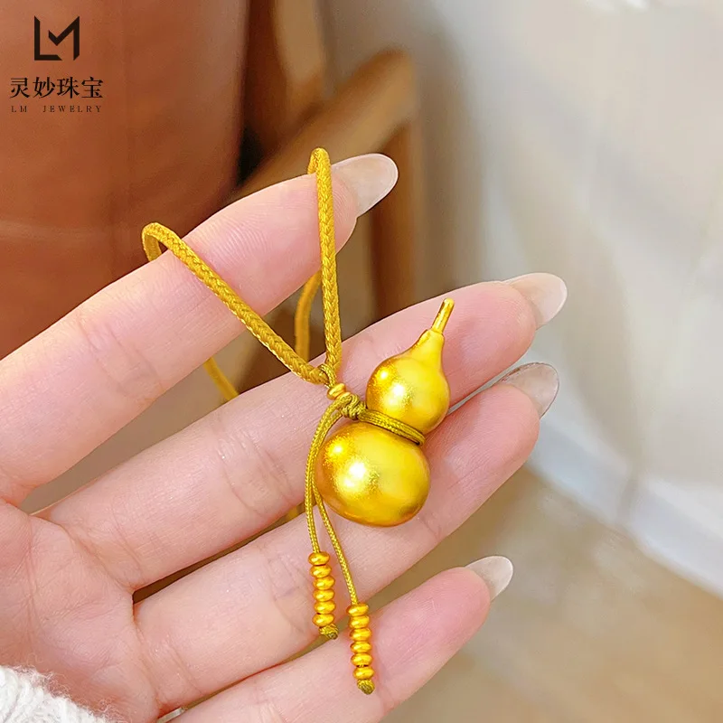 

Роскошные ювелирные изделия из настоящего золота 9999 24 карата, ожерелье с подвеской в виде тыквы для женщин, однотонная меховая цепочка для свитера, классическая цепочка