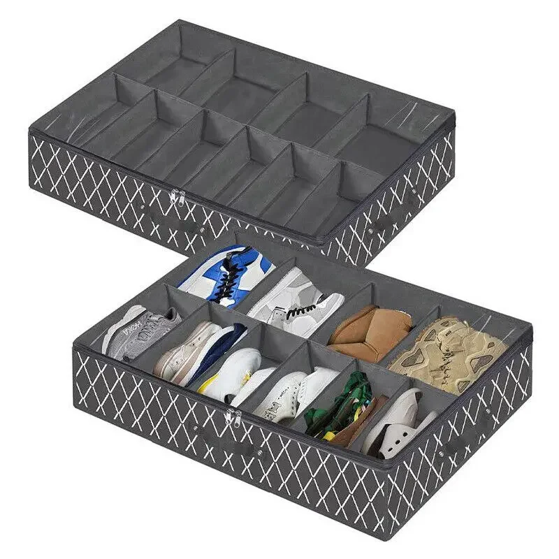 1Pc Closet Bed Shoe Storage Boxes Foldable Underbed Shoesorganizer Containers Under Bed Storage Bags Home Storage & Organization