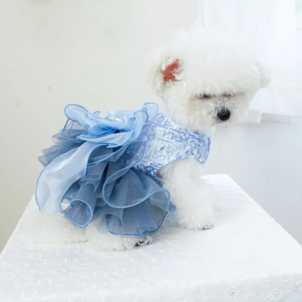 

Creative Fluffy Pet Princess Dress Cute Soft Puppy Fairy Skirt Breathable Big Bow Cat Dog Wedding Dress Photograph Prop