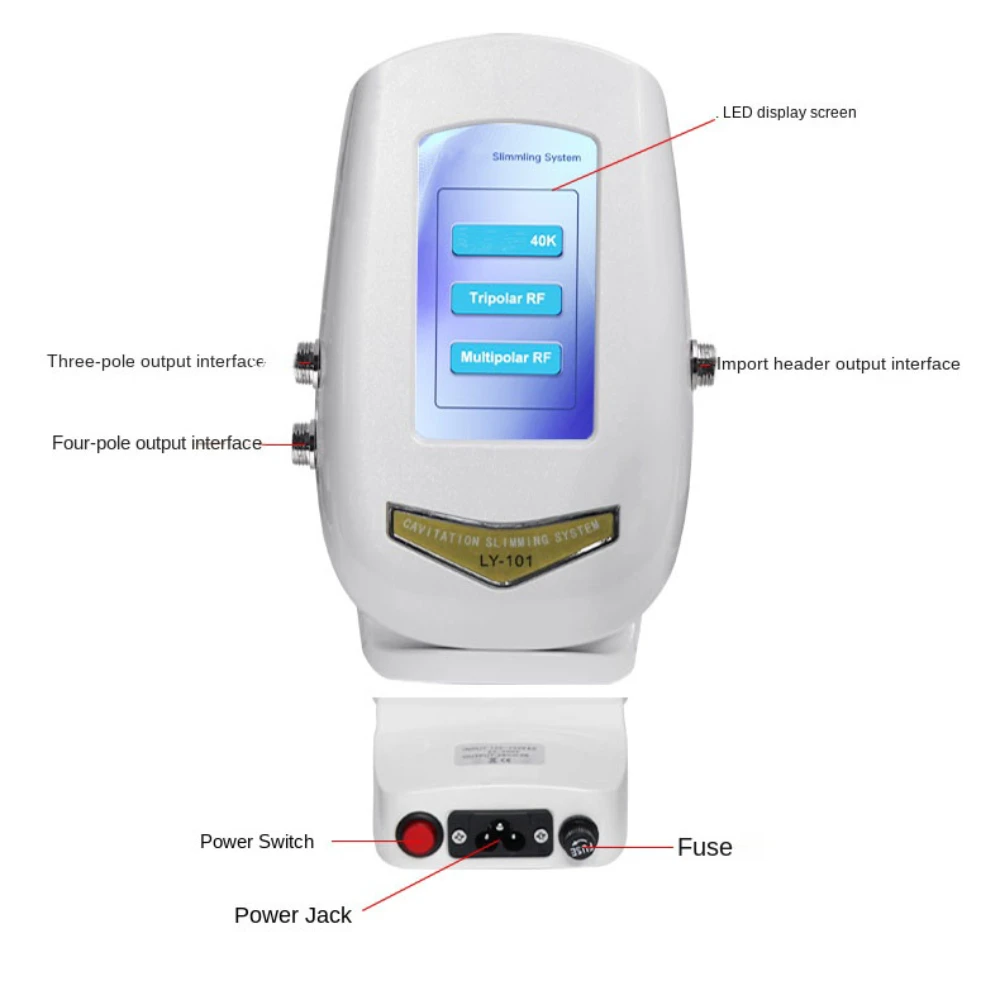 3 in 1 슬리밍 기계, 지방 제거, 안티 셀룰라이트 피부 타이트닝, 다극 무선 주파수, 40K Lipo 캐비테이션 초음파