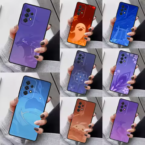 Genshin Impact Icon Phone Case For Samsung Galaxy S23 S21 S20 FE S24 S22 Ultra Note20 S10 S9 S8 Plus A40 A52 A12 A13 A53