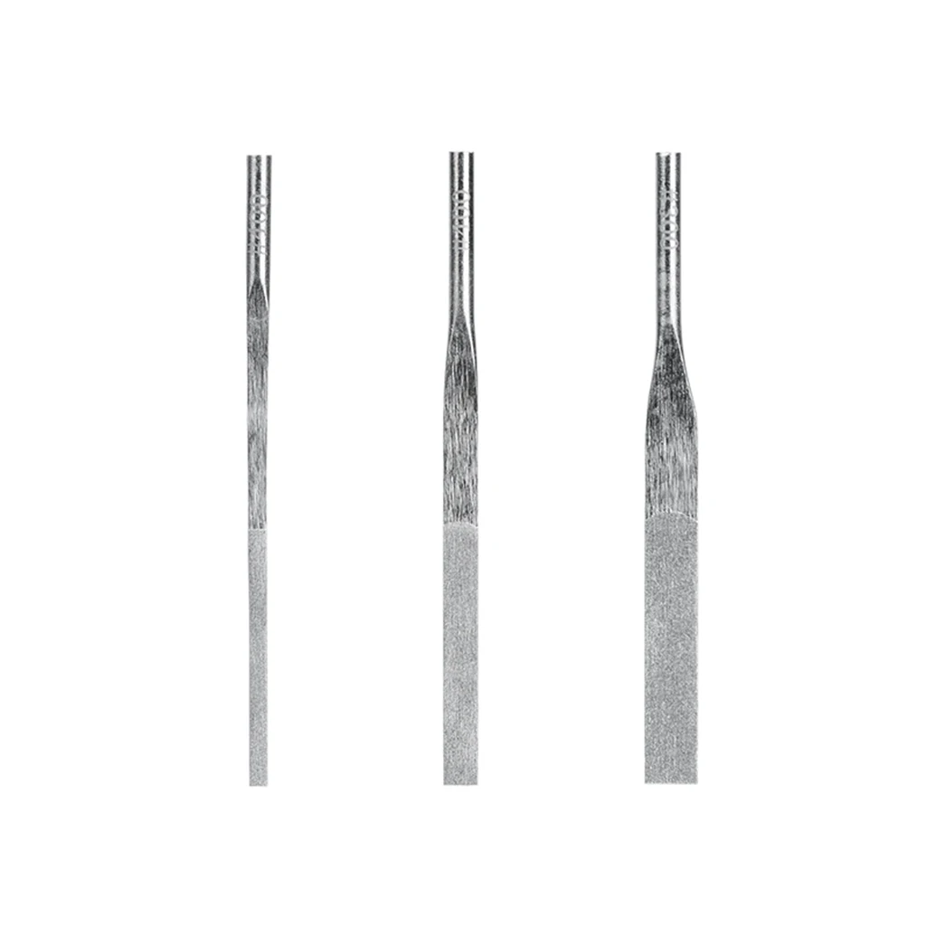 3mm Shank Pneumatic Ultrasonic Diamond Flat File MTP-120 Mechanical File  For Mold Polishing Tapered Hand File Set