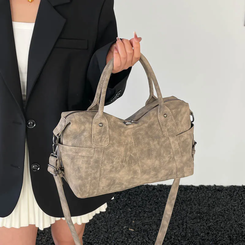 

Vintage Tote Women's Bag 2026 New Fashion Matte Shoulder Bag Large Capacity Commuter Daily Messenger Bag