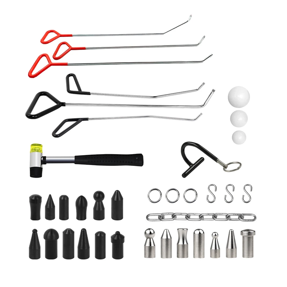 Paintless Dent Repair Kit Push Rod Hooks Door Hail Repair Tools Dent Remover