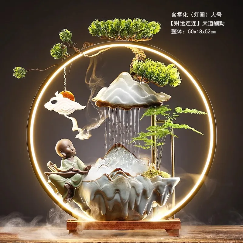 Flowing water makes money ornament living room rockery circulating water office desktop lucky creative fountain