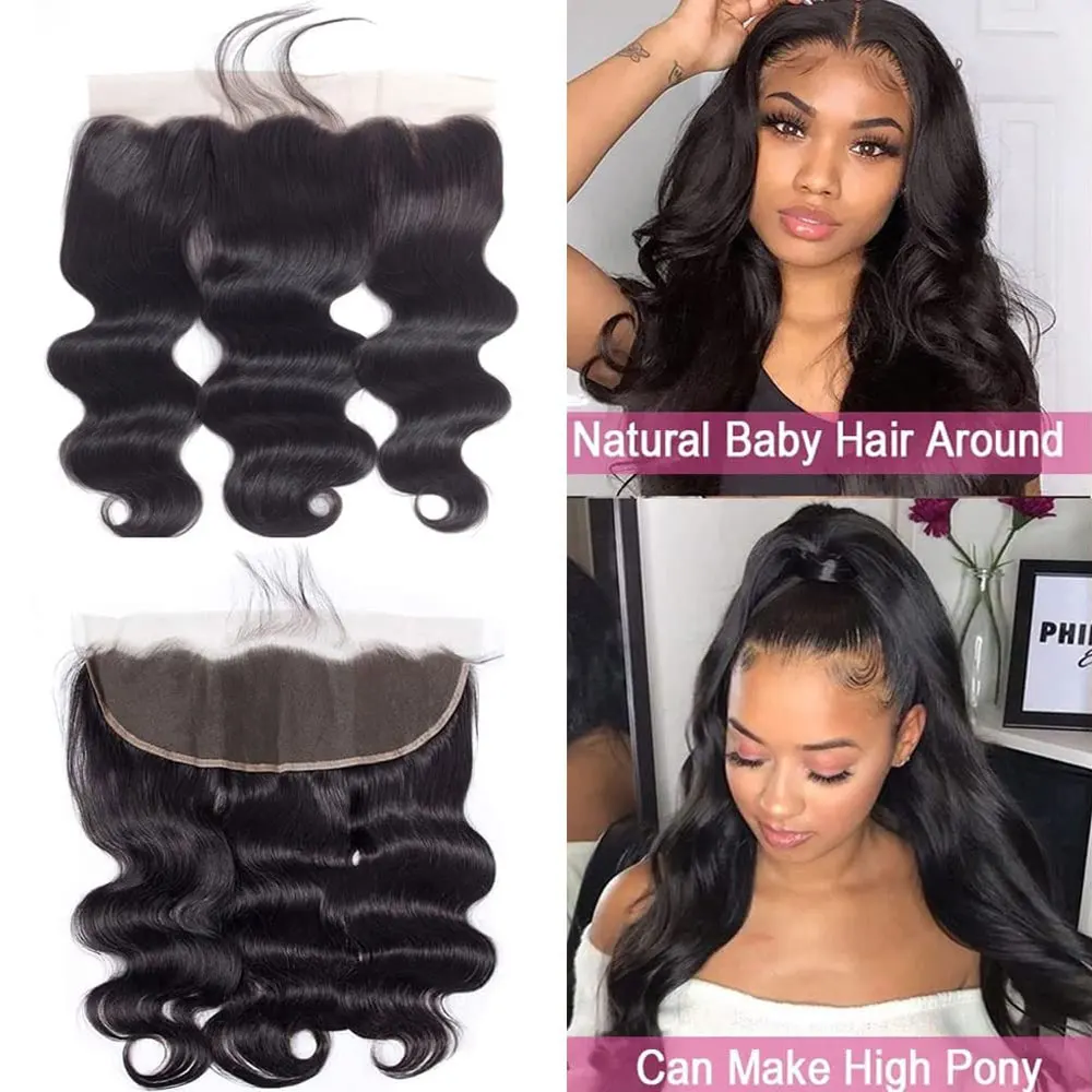 Body Wave Lace Frontal Human Hair 13x4 Transparent Lace Frontal Closure 100% Brazilian Virgin Human Hair Body Wave Hair