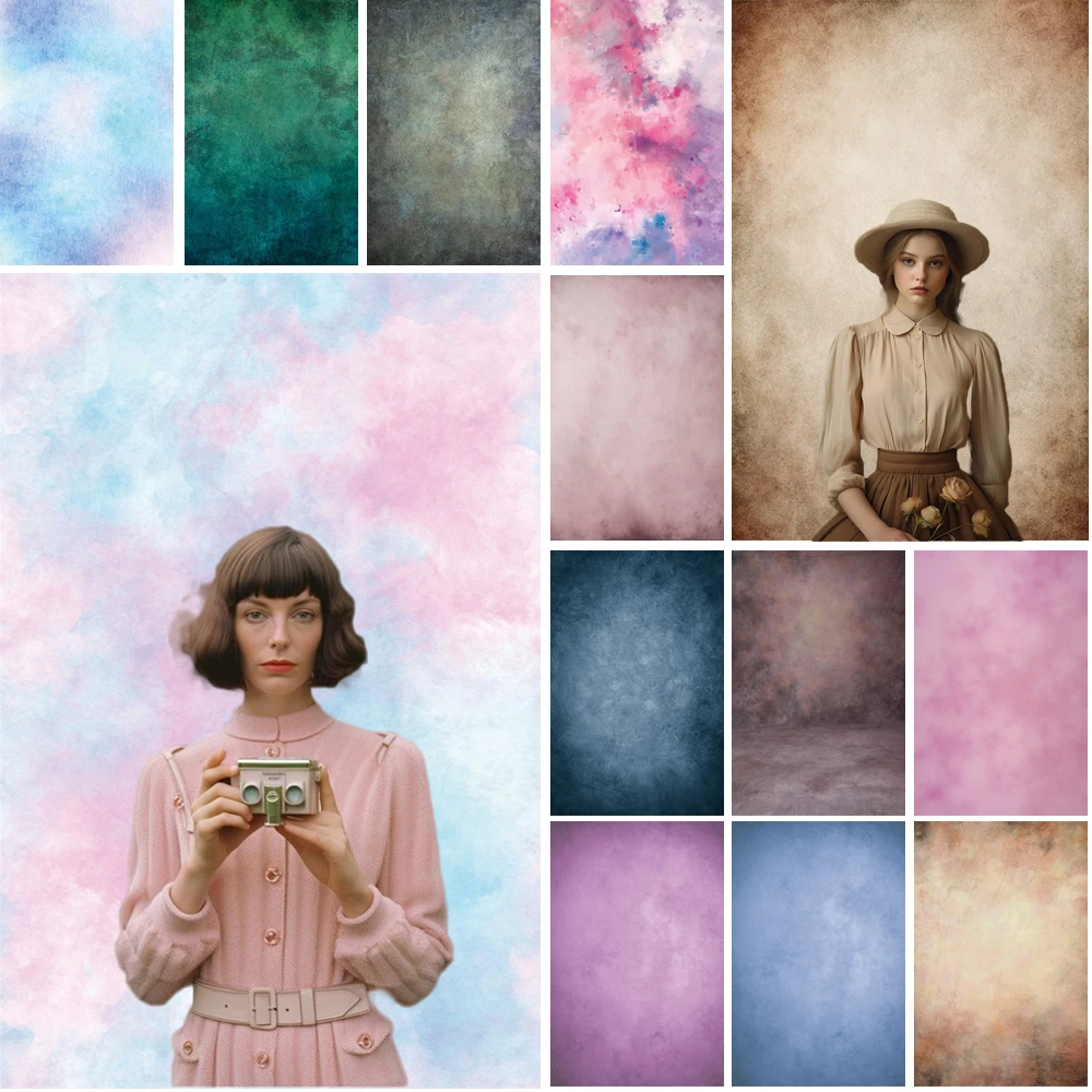 

MOON.QG Vintage Textured Backgrounds For Photographs Solid Color Gradient Backdrop Wedding Decoration Photobooth Studio Photo