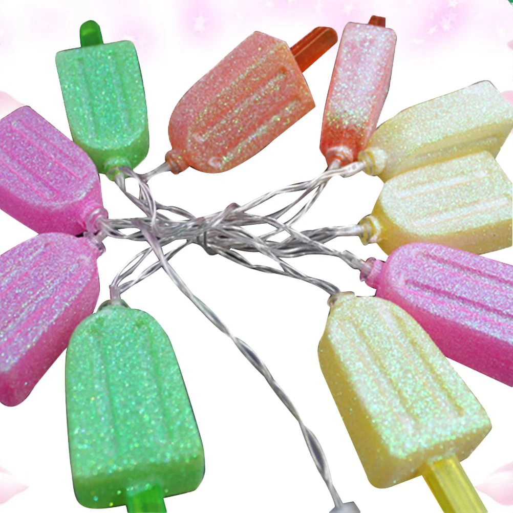 Guirlande lumineuse colorée pour glaces, 10 ampoules LED, pour barbecue, Patio, fête, noël, mariage, décoration créative