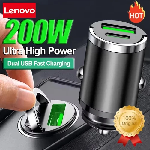 200W USB Car Charger Dual Ports Fast Charging Car Phone Charger QC 3.0 Type-C Charger In Car For iPhone