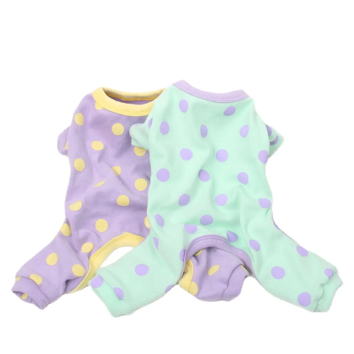 Dog Cat JumpSuit Pajamas Polka Dots Design Pet Puppy PyjamasTracksuit 5 Sizes 2 Colours