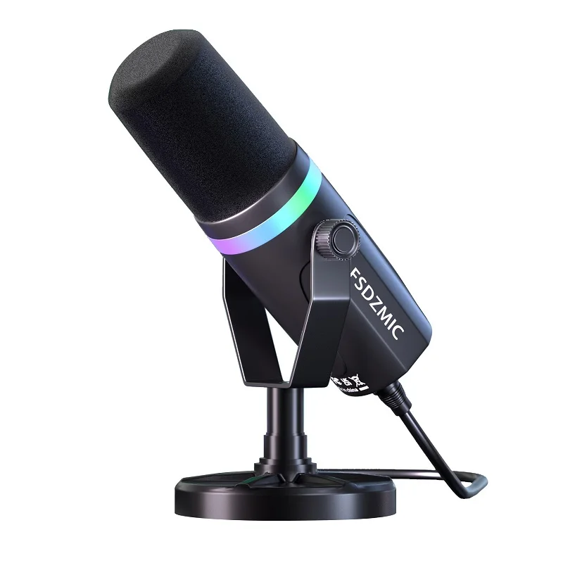 RGB USB XLR Dynamic Gaming Microphone for Streaming