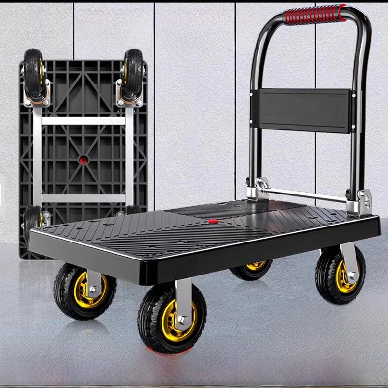 aluminum-alloy-foldable-handle-hand-pulled-cart-warehouse-storage-flat-plate-dolly-universal-wheel-moving-delivery-truck