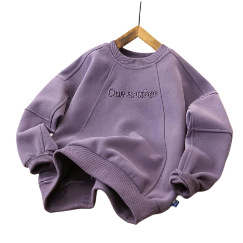 Boys Hoodies Sweatshirts Cotton Tops Outwear 2023 Purple Spring Autumn Kids Sport Uniforms Children\'s Clothing