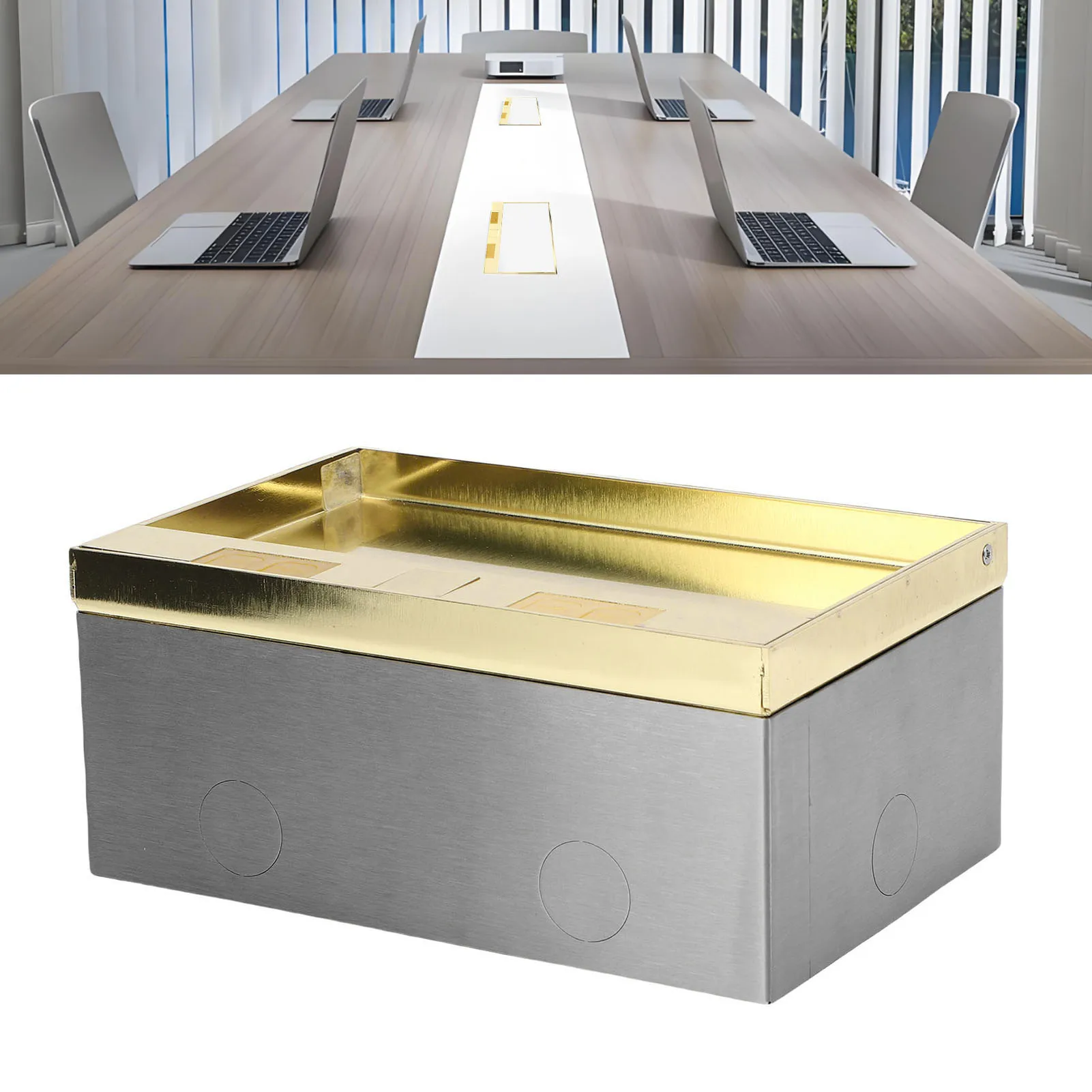 طقم صندوق مقبس أرضي مجوف بمخرج أرضي مكون من 2 أوعية 16 أمبير 4000 وات و2 منافذ USB طقم مخرج كهربائي للأرضية