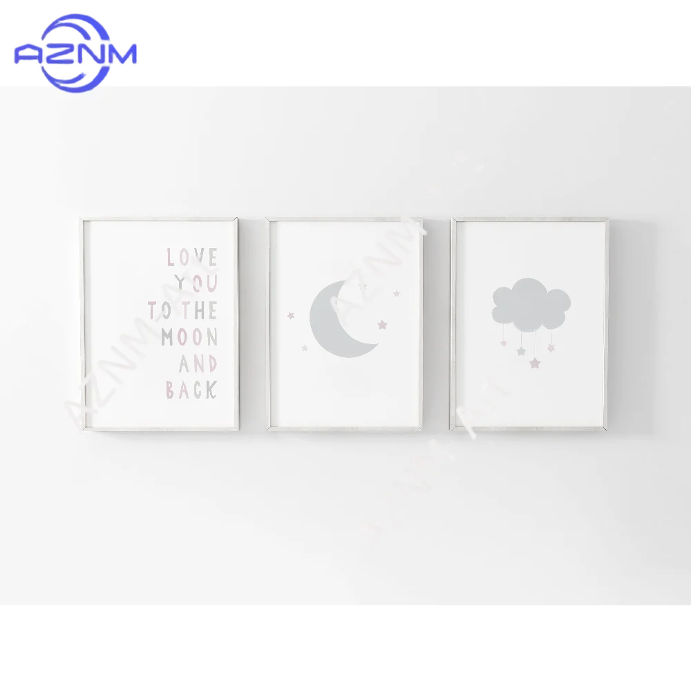 

1/3Pcs Gender Neutral Moon Stars Prints, Love You to the Moon and Back, Baby Print, Nursery Prints, Nursery Wall Art, Kids room