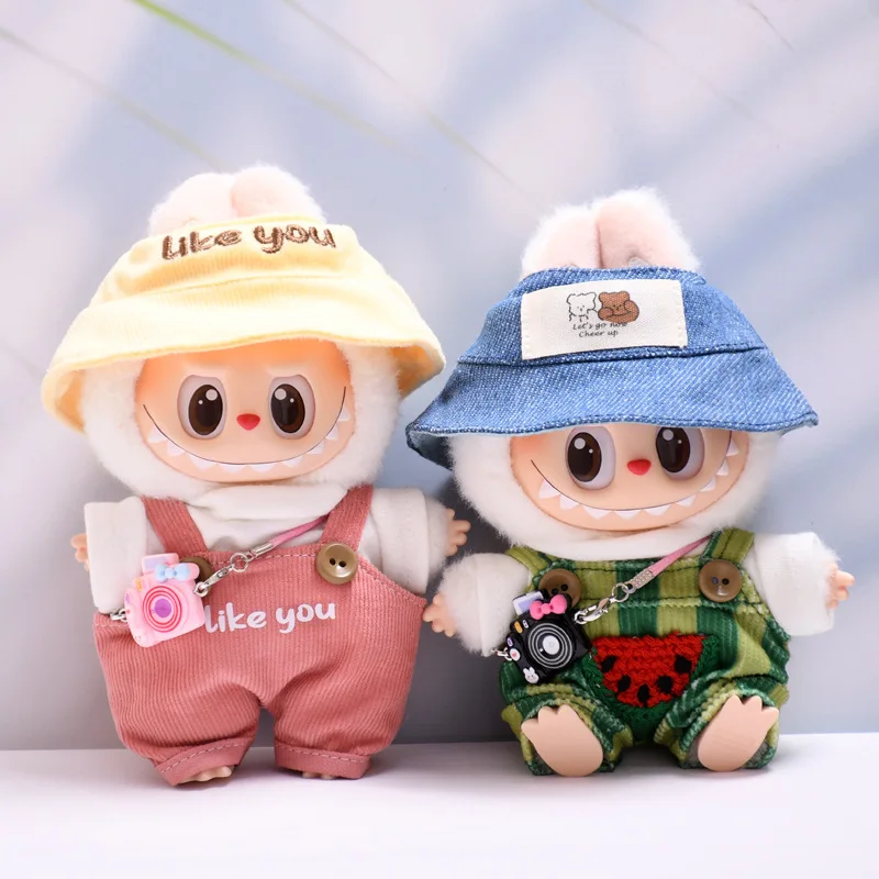 

Bee Watermelon Print Overall Set 15/17cm Plush Doll'S Clothes Labubu I II Idol Dolls Sitting Party Accessories Kids Gift