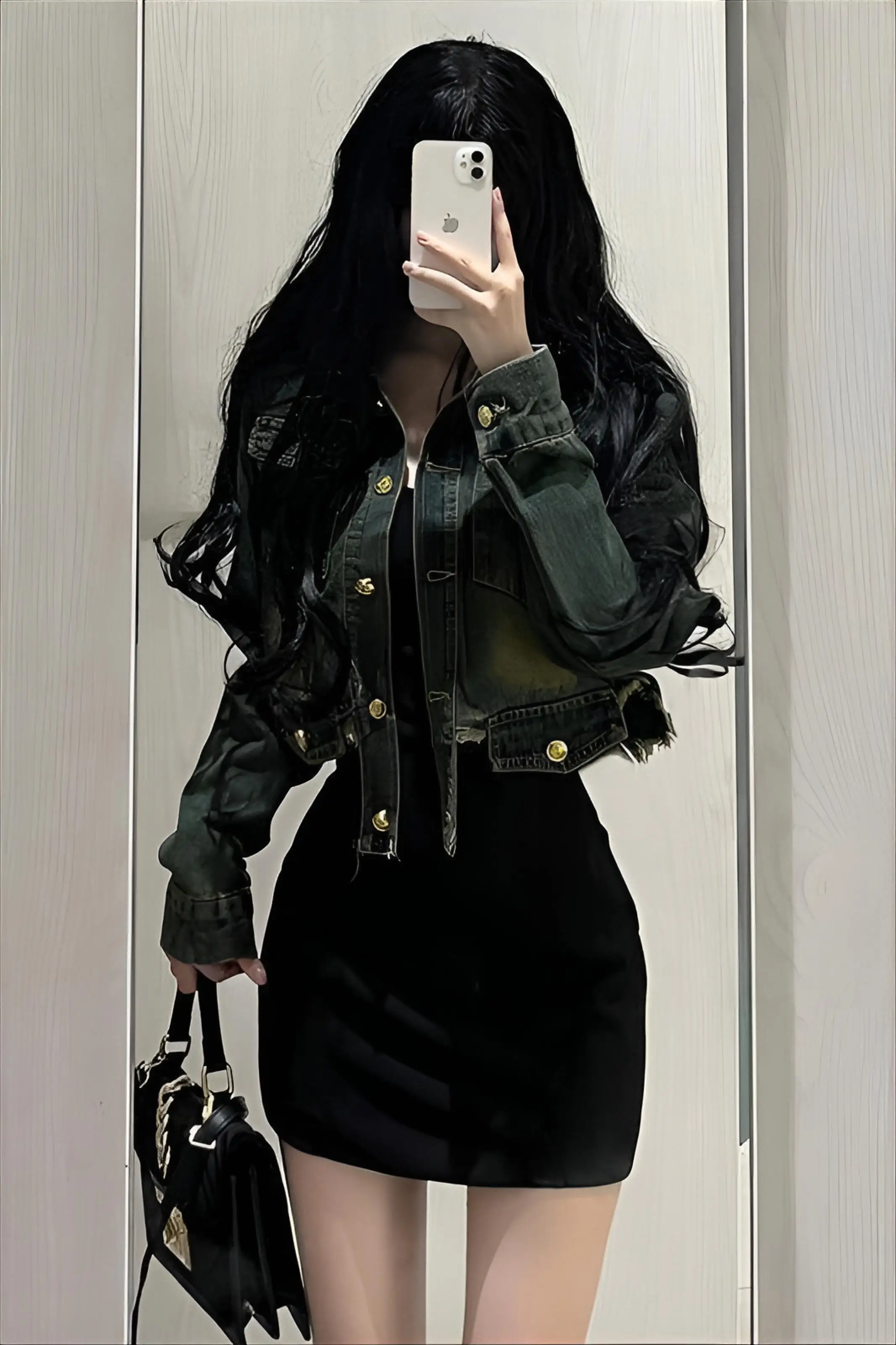 

Denim Coat And Fur Womens Spring Oversized Ribbed Pleated School Lovely Short Minimalism Layered Urban Fitted Drawstring Jackets