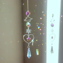 Crystal Wind Chime Moon Sun Catcher Diamond Prisms Pendant Dream Decoration Crafts Accessories Tools Home Garden Decor Windchime